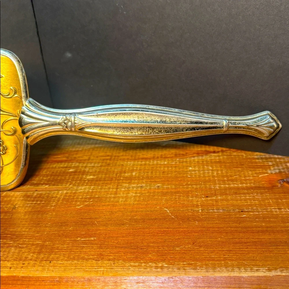 Rare Vintage Mid Century Modern Gold Tone Brass Vanity Mirror 1950's